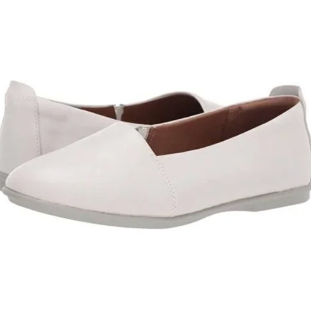 UNSTRUCTUREDE BY CLARKS Un Coral Step Ballet Flat - White Leather